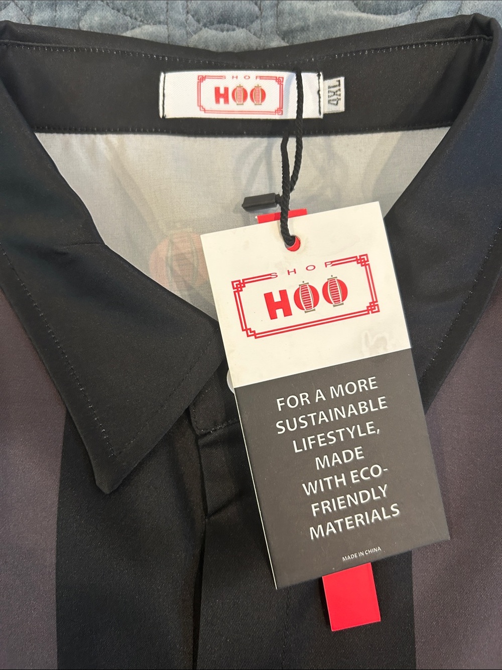 HOO Men’s Black Short-Sleeve Button-Up Shirt NWT - Picture 4 of 4